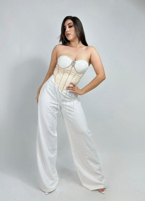 Romper Strapple Corset Tiras Blanco