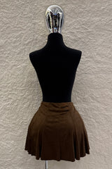 Falda Corta Plisada Espresso