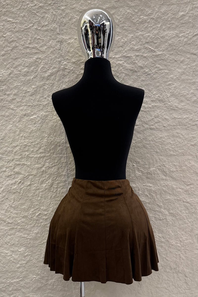 Falda Corta Plisada Espresso