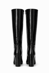 Botas Charol Textura Negra