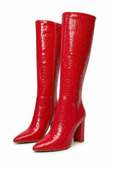 Bota Larga Rojo Dupe Paris Texas
