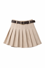 Falda Corta Plisada Khaki