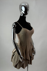 Vestido Corto Olanes Beige