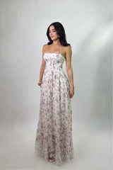 Vestido Midi Floreado Rosa