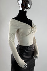 Blusa Brillosa App Dorada Beige