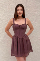 Vestido Corto Corset Cafe