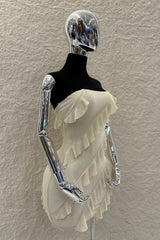 Vestido Beige con Olanes
