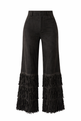 Pantalon Velvet Olgado Tiras Abajo Negro