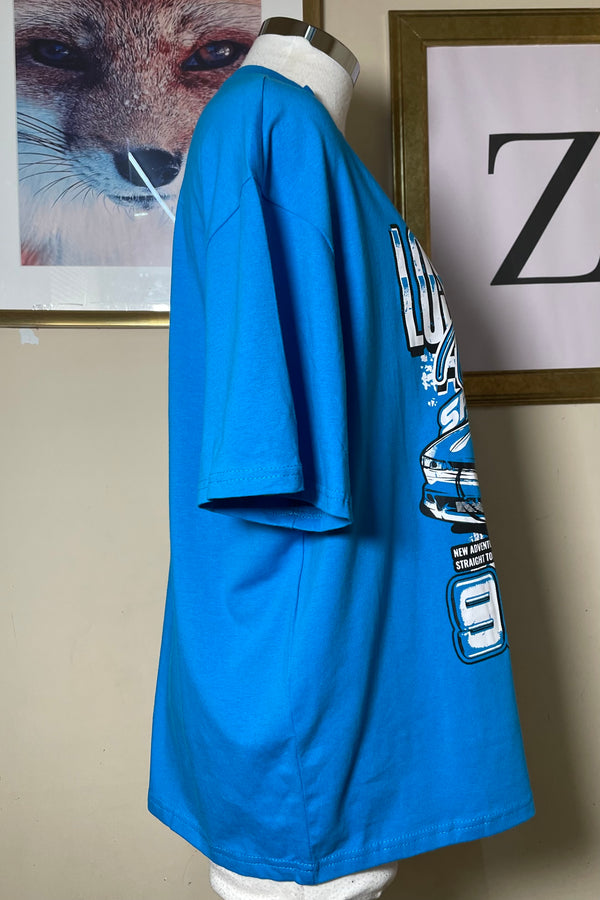 Playera Oversize LA California Azul