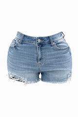 Short Rasgado Medium Denim