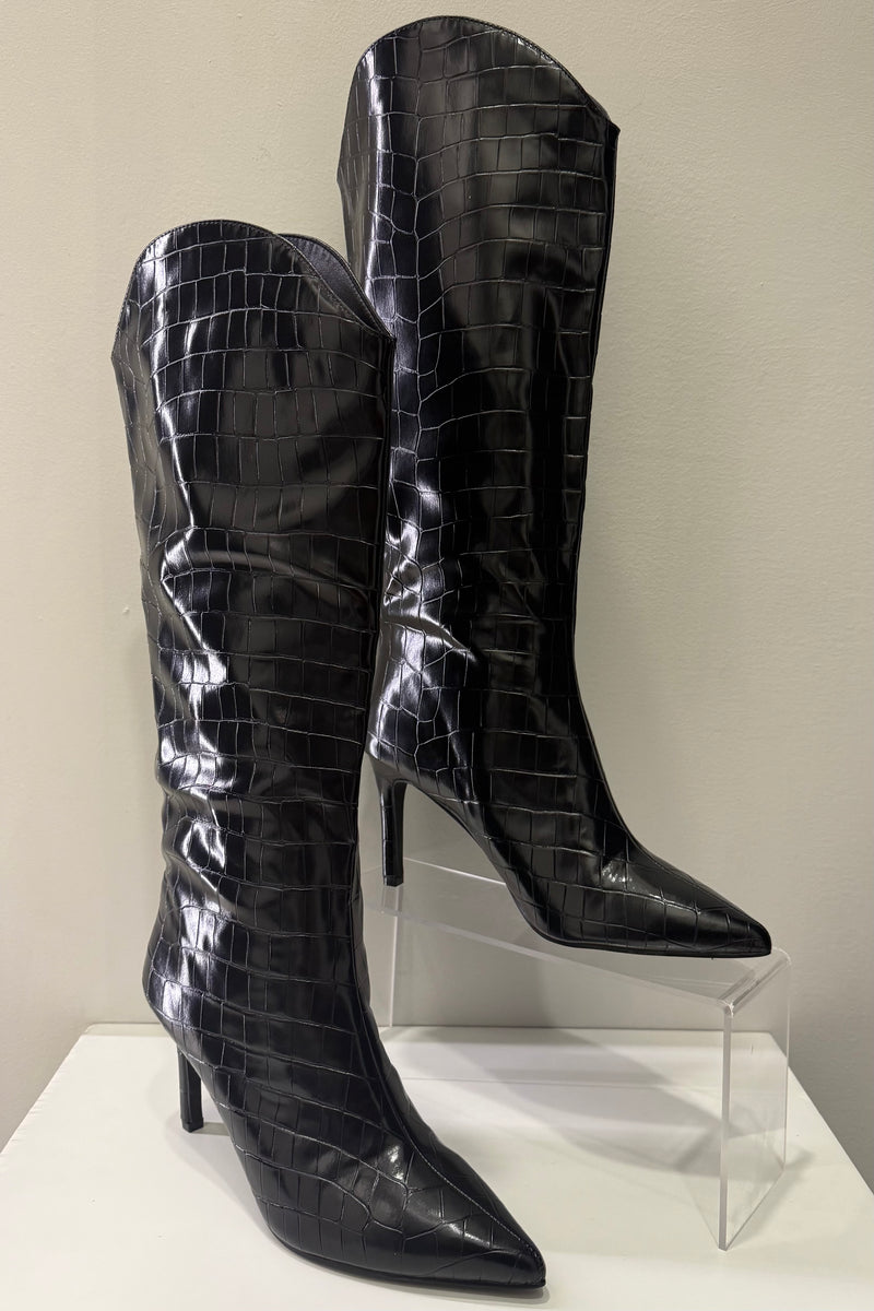 Bota Milan Negro Croco