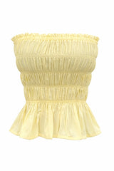 Crop Top Elastico Amarillo