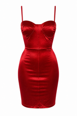 Vestido Midi Satinado Con Copa