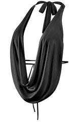 Croprop Halter Escote en Esoalda Negro