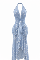 Vestidi Midi Polka Azul