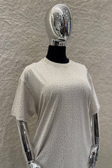 Playera Oversize Rhinestone Beige