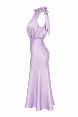 Vestido Cuello Ruffle Rosa