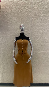 Falda Midi Pana Camel