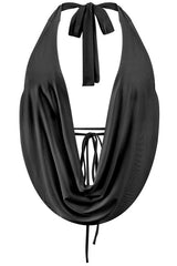 Croprop Halter Escote en Esoalda Negro