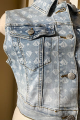 Chaleco Denim Print Diamante