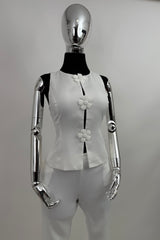 Set Blusa y Pantalon Sastre Blanco