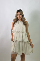 Vestido Halter de Olanes Beige