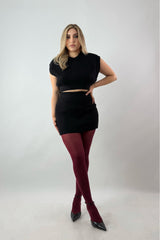 Set Top y Falda Sweater Negro