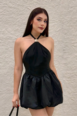 Vestido Halter Bubble Negro