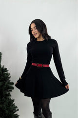 Vestido Sweater Manga Larga Negro