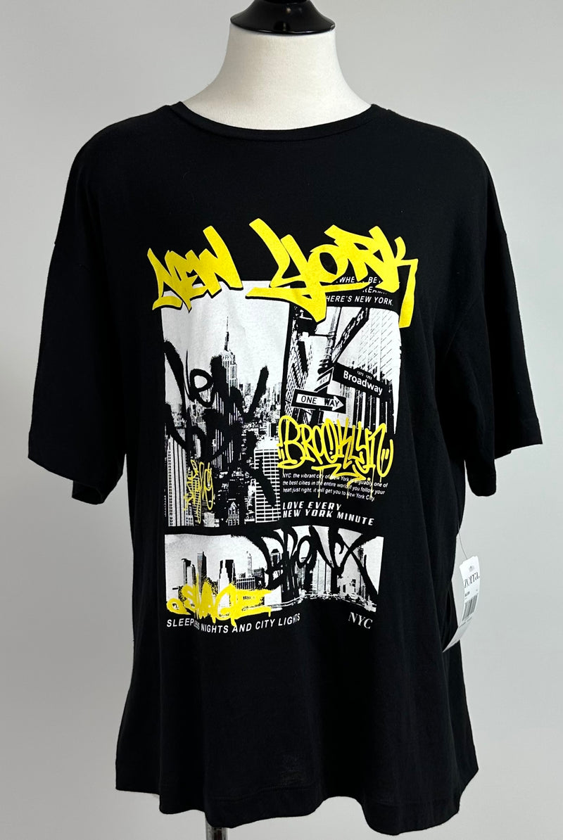 Playera Oversize "New York" Negro