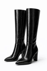 Botas Charol Textura Negra