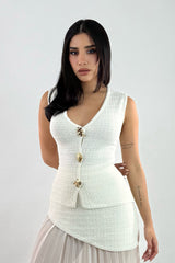 Set Blusa y Falda Crochet Blanco