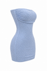 Vestido Strapples Rhinestone Azul