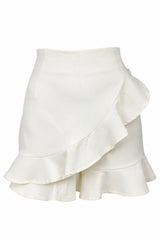 Short Falda de Olanes Beige