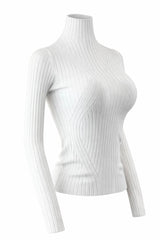 Blusa Cuello Tortuga Tela Punto Blanca