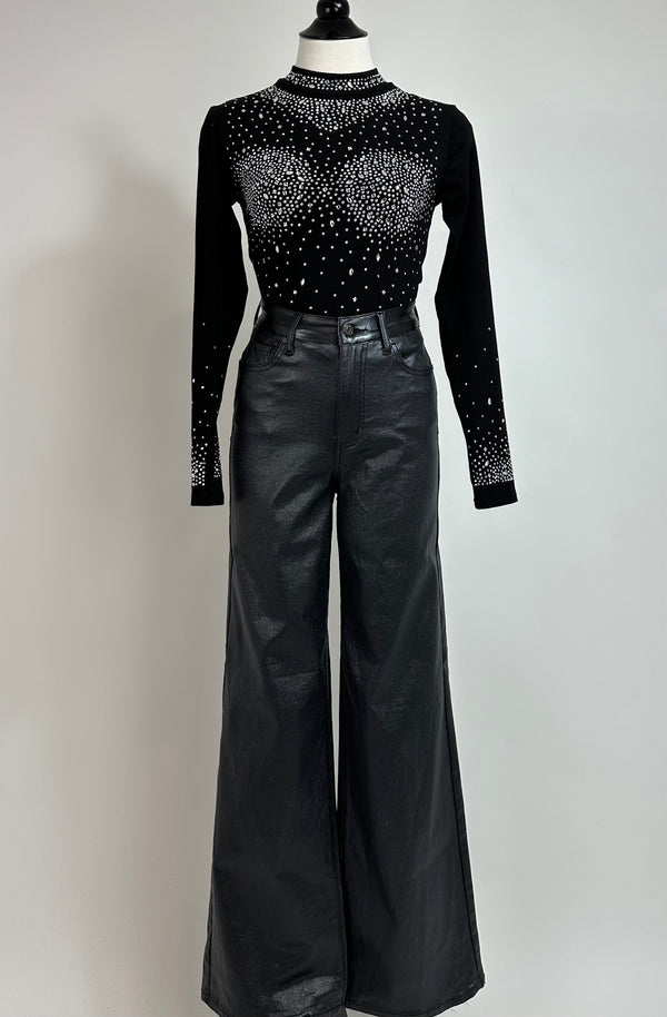 Pantalon Denim Brillitos Negro