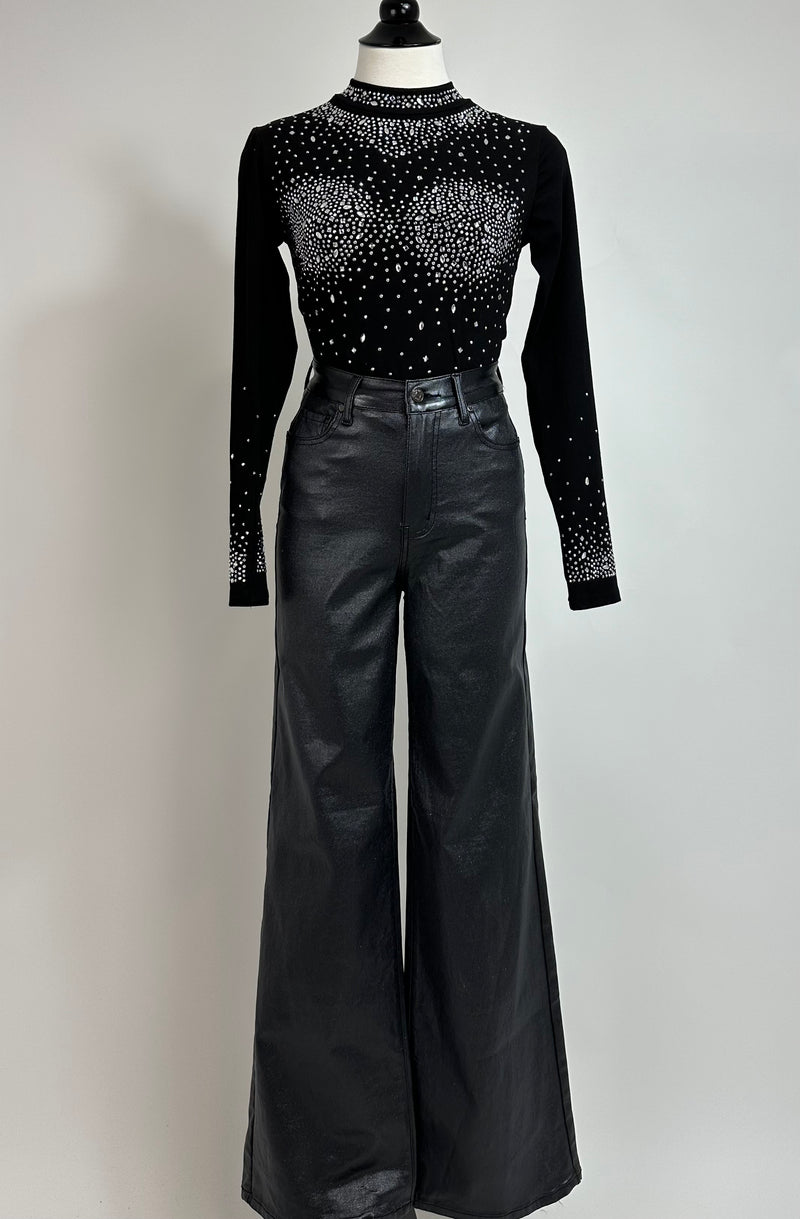 Pantalon Denim Brillitos Negro