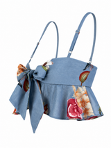 Crop Top Floreado Azul