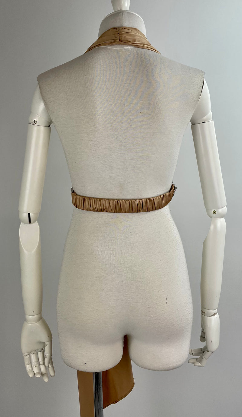 Croptop Beige Con Estola Beige