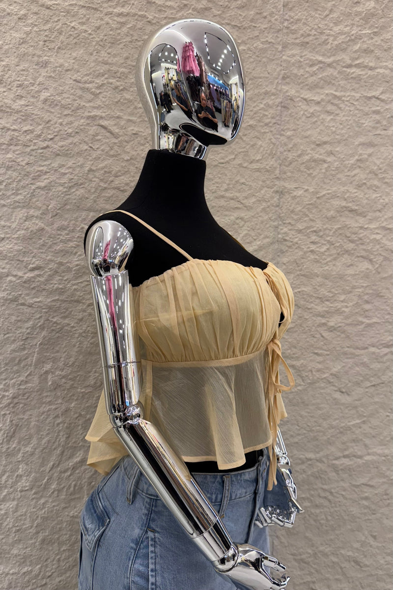 Blusa de Tirantes Suelta Amarillo
