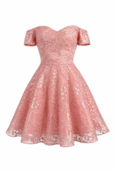 Vestido Princesa Encaje Rosa