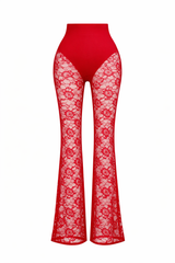 Pantalon Encaje Rojo