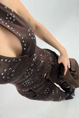 Set Chaleco y Pantalon Floreado Velvet Cafe