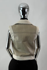 Chaleco Vinipiel Faux Fur Beige