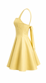 Vestido Corto Volado Amarillo