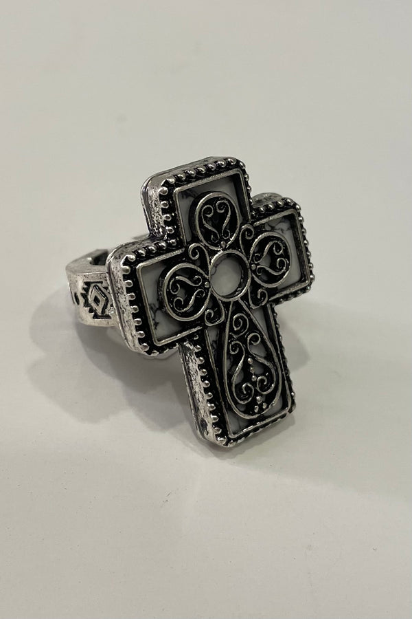 Anillo Cross Silver