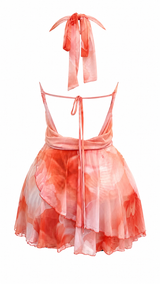 Vestido Mesh Escotado Naranja