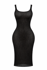 Vestido Largo Crochet Negro