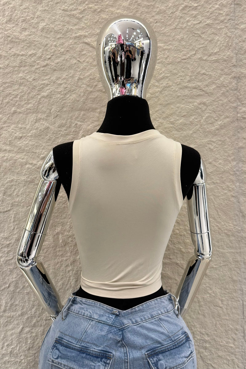 Crop Top Basic Beige