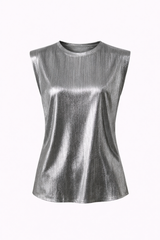 Blusa Satinada con Hombreras